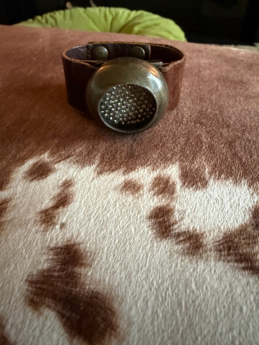 Rebel Designs Brown Leather Strap With Crystal Centerpiece - Picture 2 of 5